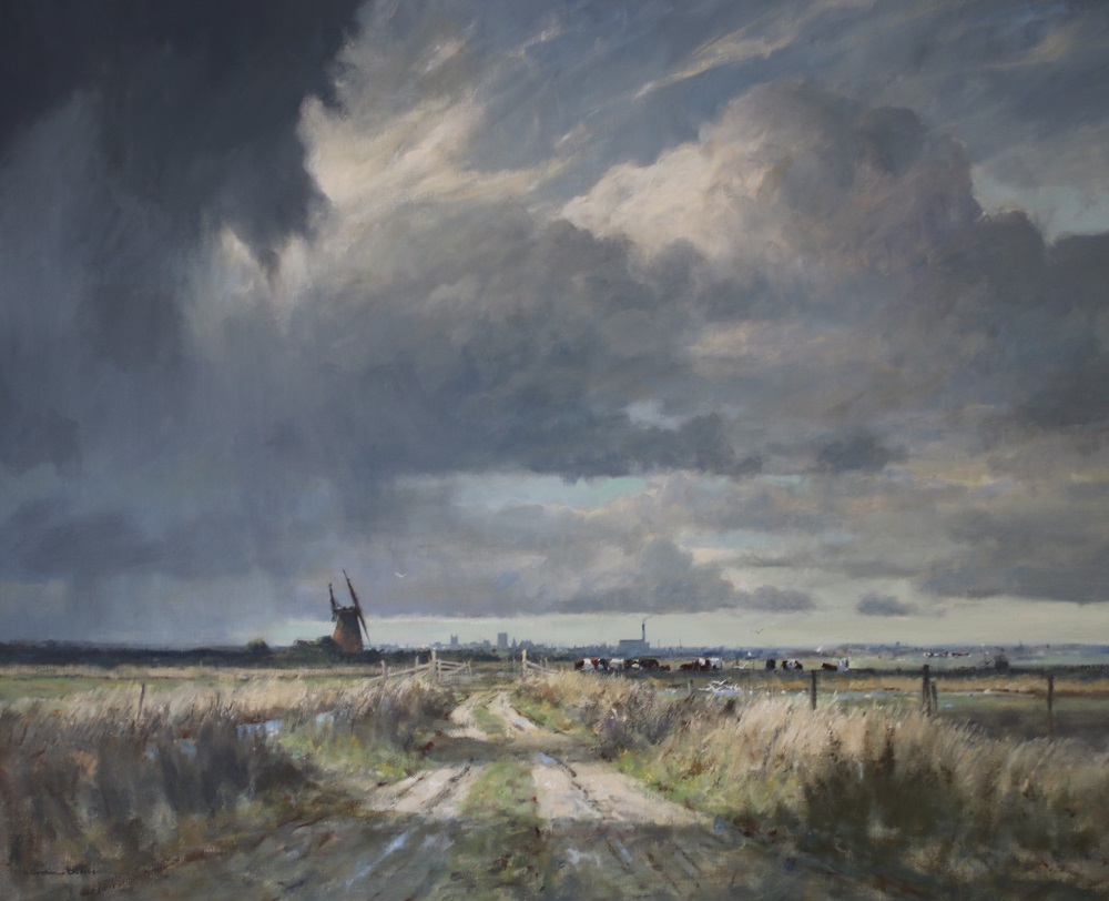 Norfolk Marshes Oil Painting Colin Burns 